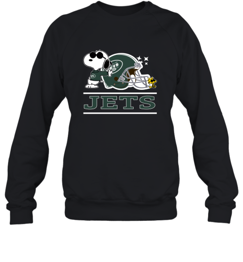 The New York Jets Joe Cool And Woodstock Snoopy Mashup Sweatshirt