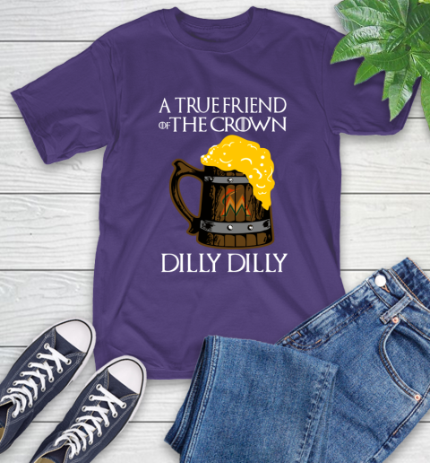 MLB Miami Marlins A True Friend Of The Crown Game Of Thrones Beer Dilly Dilly Baseball T-Shirt 5