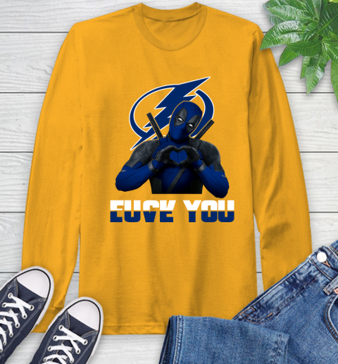 NHL Tampa Bay Lightning Deadpool Love You Fuck You Hockey Sports Long Sleeve T-Shirt 2