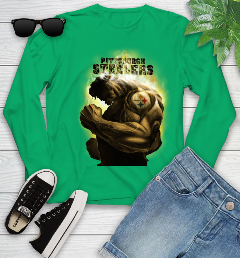 Pittsburgh Steelers NFL Football Hulk Marvel Avengers Sports Youth Long Sleeve 7