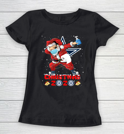 Dallas Cowboys Funny Santa Claus Dabbing Christmas 2020 NFL Women's T-Shirt