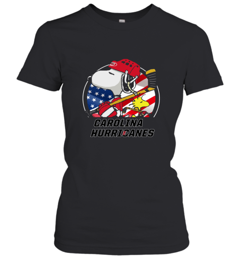 Carolina Hurricanes Ice Hockey Snoopy And Woodstock NHL Women's T-Shirt