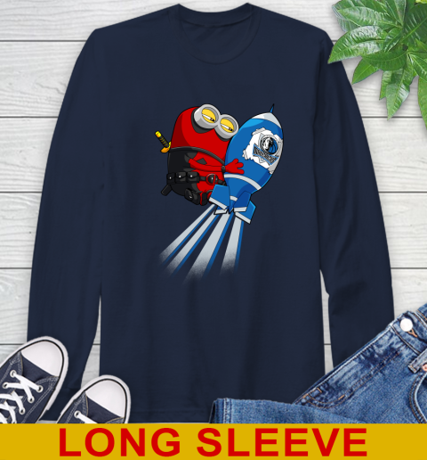NBA Basketball Dallas Mavericks Deadpool Minion Marvel Shirt Long Sleeve T-Shirt 3