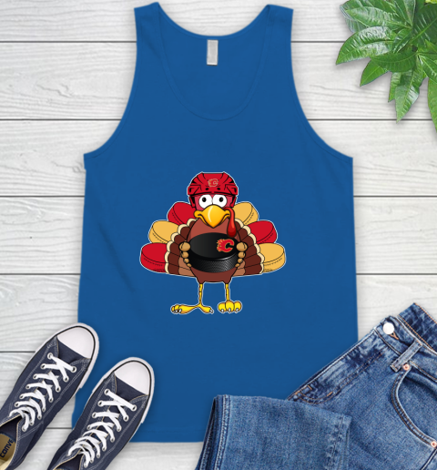 Calgary Flames Turkey Thanksgiving Day Tank Top 5