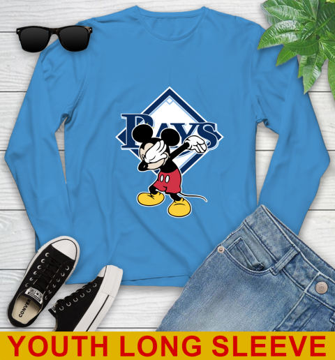 Tampa Bay Rays MLB Baseball Dabbing Mickey Disney Sports Youth Long Sleeve 8