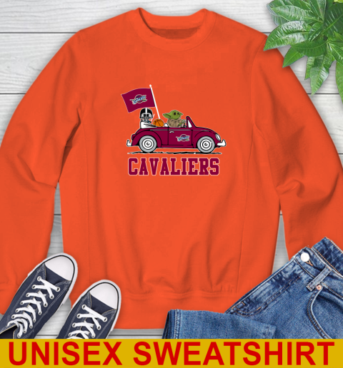 NBA Basketball Cleveland Cavaliers Darth Vader Baby Yoda Driving Star Wars Shirt Sweatshirt 4