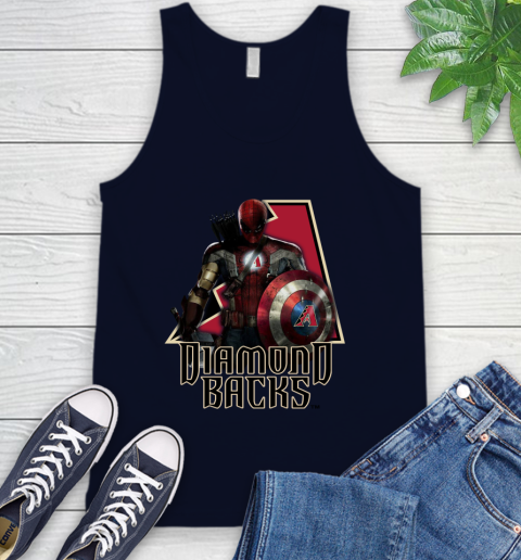 MLB Captain America Thor Spider Man Hawkeye Avengers Endgame Baseball Arizona Diamondbacks Tank Top 3