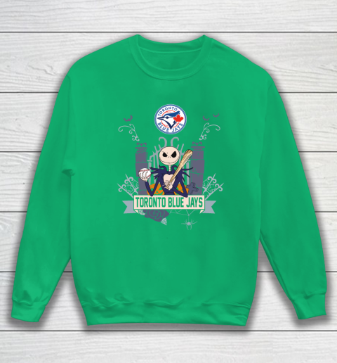 MLB Toronto Blue Jays Baseball Jack Skellington Halloween Sweatshirt 5