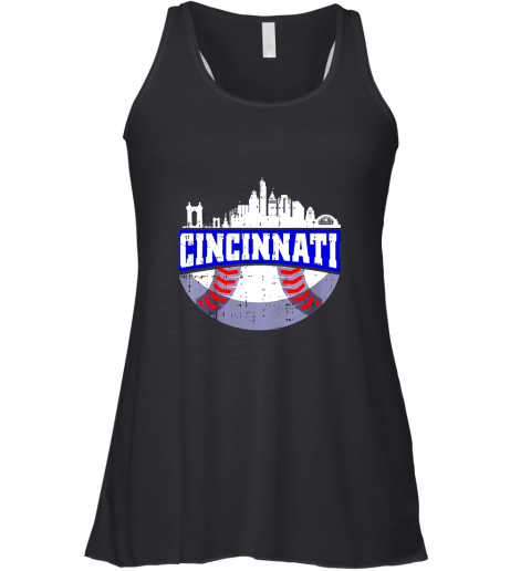 Cincinnati Baseball Skyline Ohio Baseball Player Gift Racerback Tank