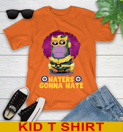 NHL Hockey Winnipeg Jets Haters Gonna Hate Thanos Minion Marvel Shirt Youth T-Shirt 8 NHL Hockey Winnipeg Jets Haters Gonna Hate Thanos Minion Marvel Shirt Youth T-Shirt - Image 8