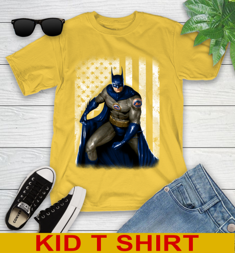 New York Mets MLB Baseball Batman DC American Flag Shirt Youth T Shirt