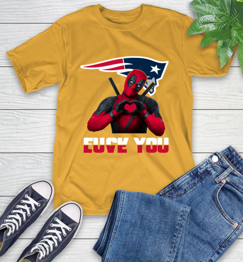 NHL New England Patriots Deadpool Love You Fuck You Football Sports T-Shirt 2