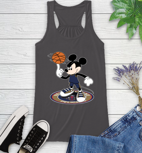 NBA Basketball New Orleans Pelicans Cheerful Mickey Disney Shirt Racerback Tank 12