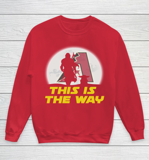 Arizona Diamondbacks MLB Baseball Star Wars Yoda And Mandalorian This Is The Way Youth Sweatshirt 7