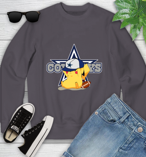 NFL Pikachu Football Sports Dallas Cowboys Youth Sweatshirt 6