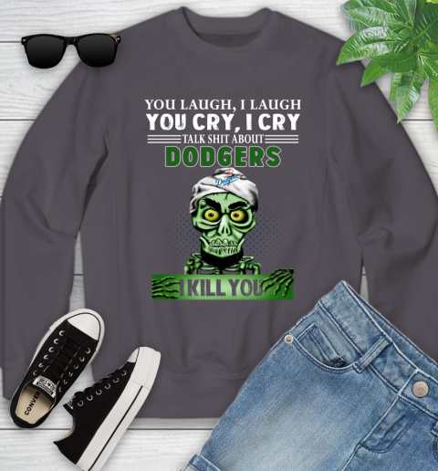 MLB Talk Shit About Los Angeles Dodgers I Kill You Achmed The Dead Terrorist Jeffrey Dunham Baseball Youth Sweatshirt 5