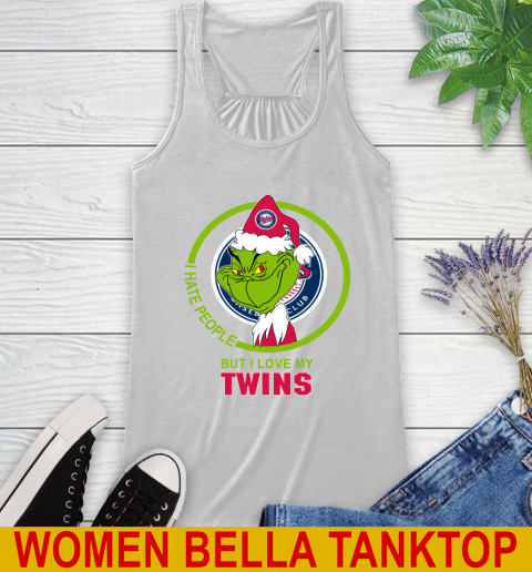 Minnesota Twins MLB Christmas Grinch I Hate People But I Love My Favorite Baseball Team Racerback Tank