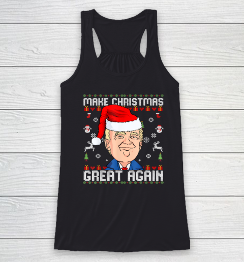 Trump 2024 Make Christmas Great Again Funny Ugly Racerback Tank