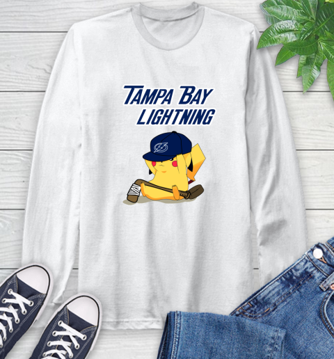 NHL Pikachu Hockey Sports Tampa Bay Lightning Long Sleeve T-Shirt