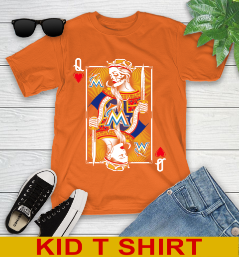 MLB Baseball Miami Marlins The Queen Of Hearts Card Shirt Youth T-Shirt 8