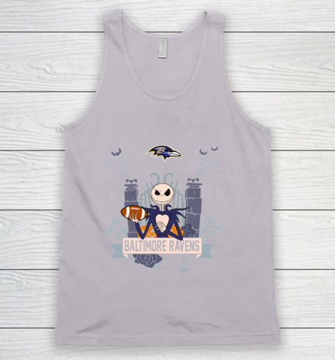 NFL Baltimore Ravens Football Jack Skellington Halloween Tank Top 3