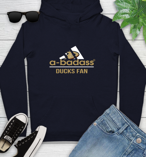 NHL A Badass Anaheim Ducks Fan Adidas Hockey Sports Youth Hoodie 3