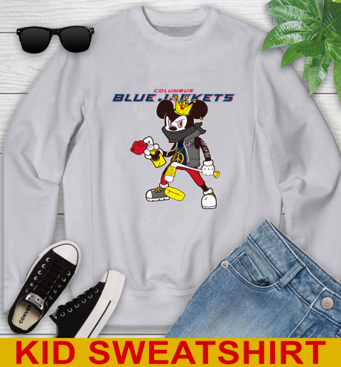 Columbus Blue Jackets NHL Hockey Mickey Peace Sign Sports Youth Sweatshirt 4