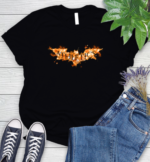 MLB Oakland Athletics Batman Logo DC Baseball Sports Shirt Women's T-Shirt