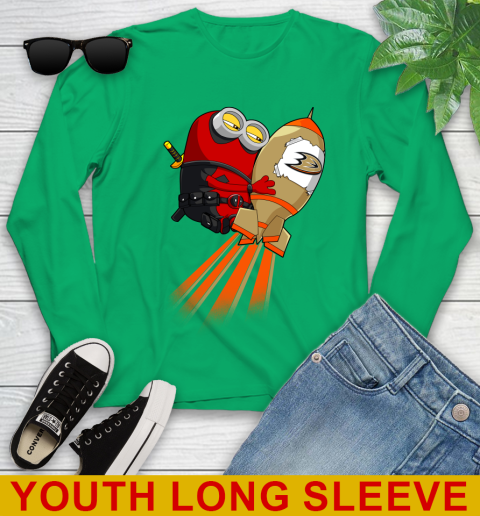 NHL Hockey Anaheim Ducks Deadpool Minion Marvel Shirt Youth Long Sleeve 7