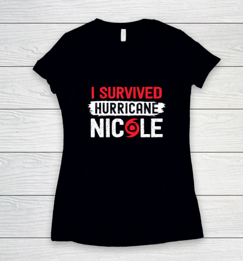 I Survived Hurricane Nicole Women's V-Neck T-Shirt