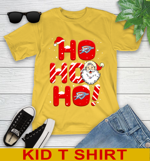 Oklahoma City Thunder NBA Basketball Ho Ho Ho Santa Claus Merry Christmas Shirt Youth T-Shirt 9