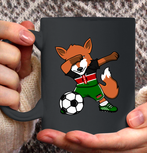Dabbing Fox Kenya Soccer Fans Jersey Kenyan Football Lovers Ceramic Mug 11oz