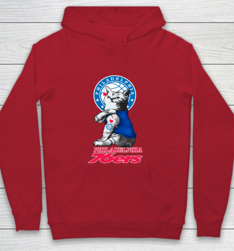 NBA Basketball My Cat Loves Philadelphia 76ers Youth Hoodie 7