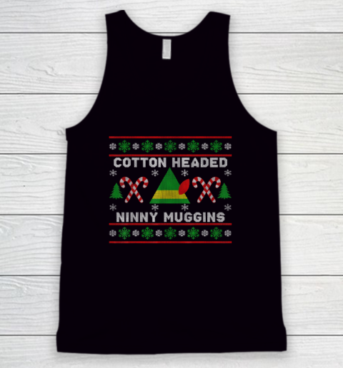 Ugly Christmas Sweater Funny Elf X mas Holiday Xmas Tank Top