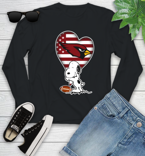 Arizona Cardinals NFL Football The Peanuts Movie Adorable Snoopy Youth Long Sleeve 2
