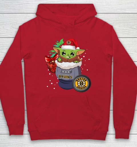Boston Bruins Christmas Baby Yoda Star Wars Funny Happy NHL Hoodie 10
