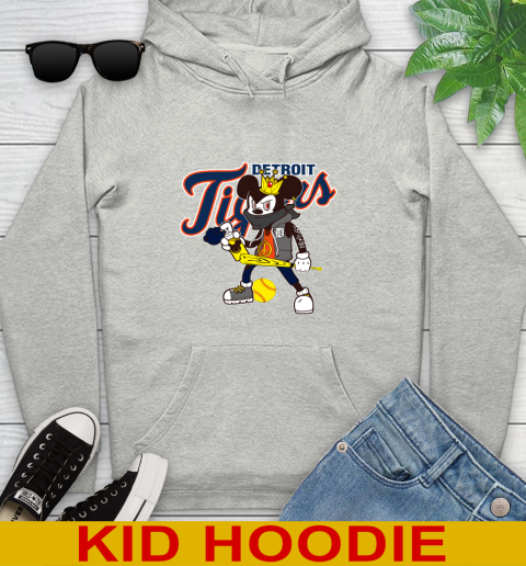 Detroit Tigers MLB Baseball Mickey Peace Sign Sports Youth Hoodie