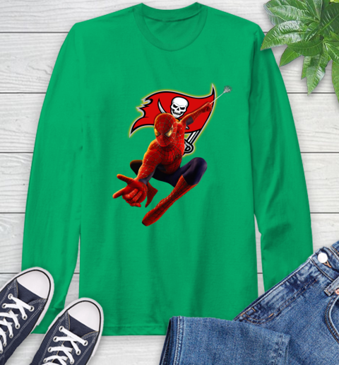 NFL Spider Man Avengers Endgame Football Tampa Bay Buccaneers Long Sleeve T-Shirt 7