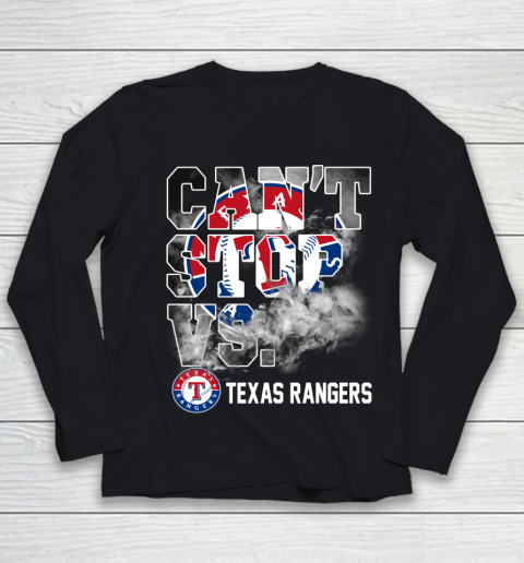 MLB Texas Rangers Baseball Can't Stop Vs Rangers Youth Long Sleeve