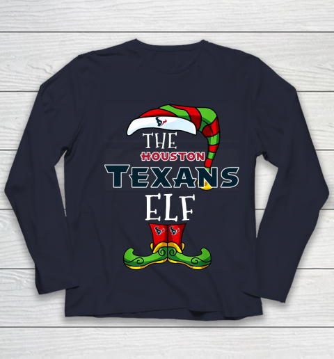 Houston Texans Christmas ELF Funny NFL Youth Long Sleeve 2
