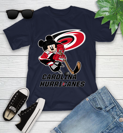 NHL Carolina Hurricanes Mickey Mouse Disney Hockey T Shirt Youth T-Shirt 15