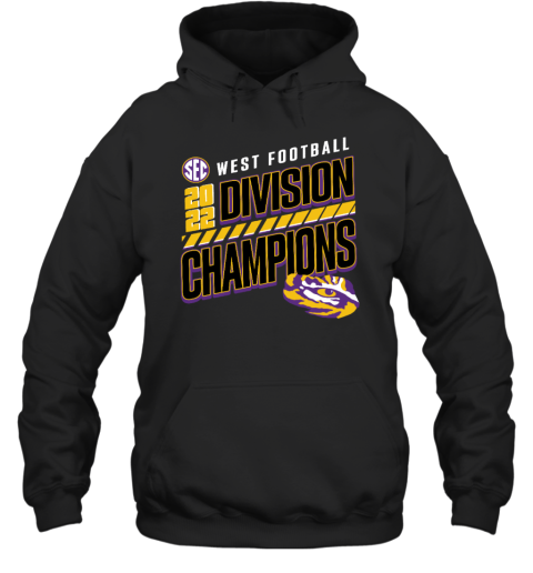 LSU Tigers SEC West Football 2022 Division Champions Slanted Knockout Hoodie