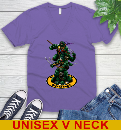 NHL Hockey Boston Bruins Teenage Mutant Ninja Turtles Shirt V-Neck T-Shirt 9