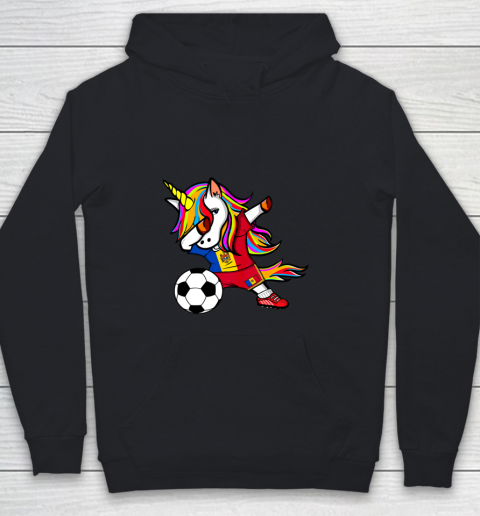 Dabbing Unicorn Moldova Football Moldovan Flag Soccer Youth Hoodie