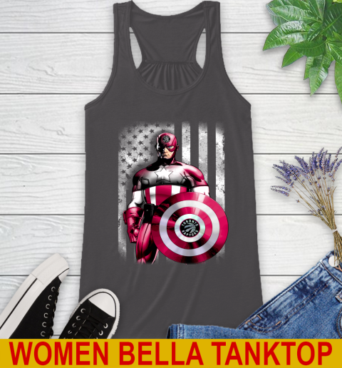 Toronto Raptors NBA Basketball Captain America Marvel Avengers American Flag Shirt Racerback Tank 10