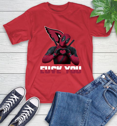 NHL Arizona Cardinals Deadpool Love You Fuck You Football Sports T-Shirt - Image 12