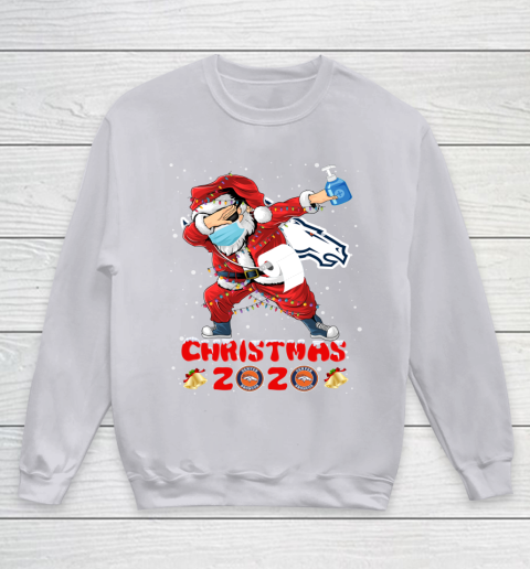 Denver Broncos Funny Santa Claus Dabbing Christmas 2020 NFL Youth Sweatshirt 3
