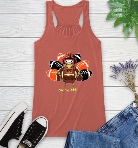 Cincinnati Bengals Turkey Thanksgiving Day Racerback Tank 4