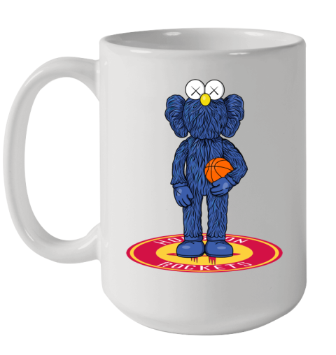 NBA Basketball Houston Rockets Kaws Bff Blue Figure Shirt Ceramic Mug 15oz