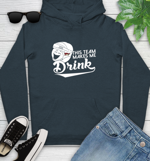 Arizona Coyotes NHL Hockey This Team Makes Me Drink Adoring Fan Youth Hoodie 24